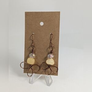 Artisan Citrine Earrings, Wire Wrapped Gemstone Jewelry, Stone Of Success,